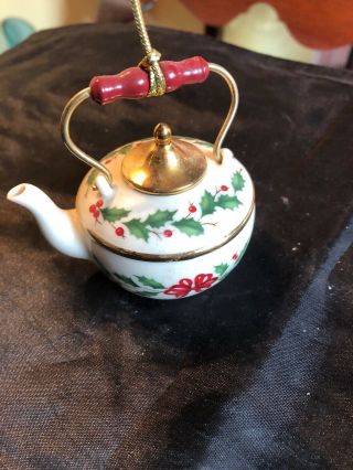 Lenox Holiday Tea Kettle Ornament NO BOX 2