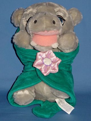 Disney Plush Babies Hippo - Baby Hippopotamus With Leaf Blanket;zoo,  Jungle Animal