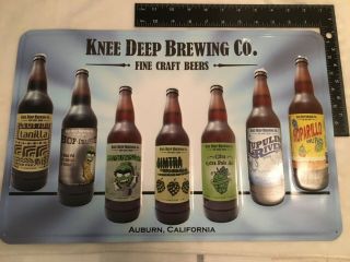 Large 18” By 12” Knee Deep Brewing Co Craft Beer Tin Metal Sign