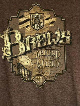 Disney Parks T Shirt Brews Around The World 2016 Food & Wine Festival XXL 2XL 2