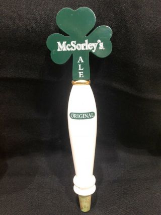 Vintage Mcsorley’s Ale Dual Sided Shamrock Keg Beer Tap Pull Handle