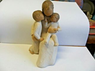 Willow Tree Quietly 2002 Susan Lordi Demdaco Mother And 2 Children 5 1/4 " Tall