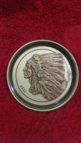 Vintage Iroquois Beverage Corp Indian Head Beer & Ale 13.  25” Tray