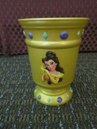Disney Parks Beauty And The Beast Belle Rose Goblet Plastic Cup Gold Chalice