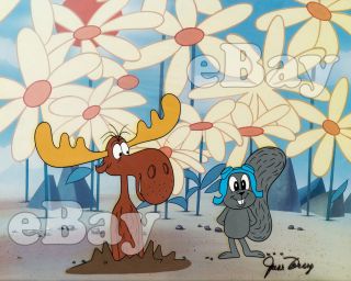 Rare Rocky And Bullwinkle Cartoon Color 8 X 10 Tv Photo Jay Ward