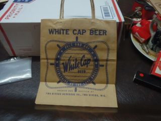 Beer Bag White Cap Beer Bag From The 30s Or 40s With Rope Handles