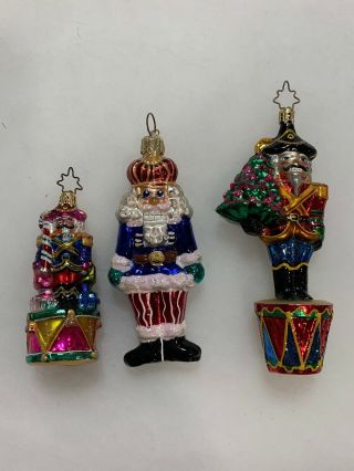 Christopher Radko Set Of 3 Nutcracker Ornaments