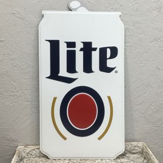 2 Miller Lite Beer Can Aluminum Wall Signs Decor Man Cave Bar Pub Game Room. 2
