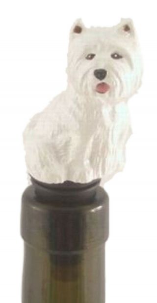 Westie Dog Wine Saver Bottle Stopper / Novelty Cake Decoration,  Gift Box