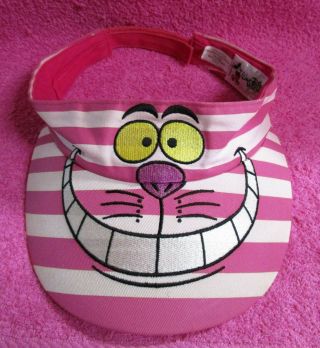 Walt Disney World Alice In Wonderland Cheshire Cat Adjustable Pink Visor Hat