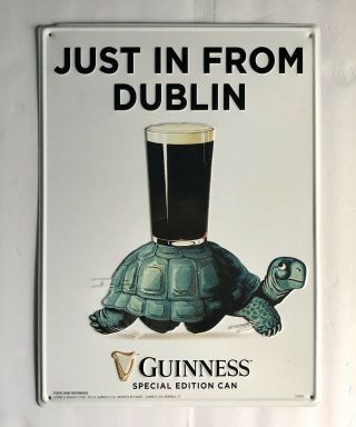 Guinness Beer Tin Sign,  Just In From Dublin,  Turtle