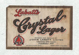 Beer Label - Canada - Labatt 