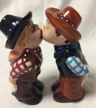 Pacific Giftware Kissing Cowboy Ceramic Salt And Please Shakers