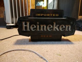 Vintage Heineken Imported Beer Light Bar Sign Wall Mount Made In Usa