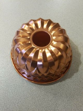Copper Bundt Cake Pan Jello Mold 9 Cup