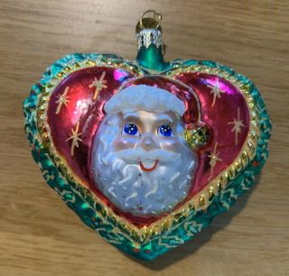 Christopher Radko Heart Of Christmas Ornament Santa Claus Double Sides Tree Ret