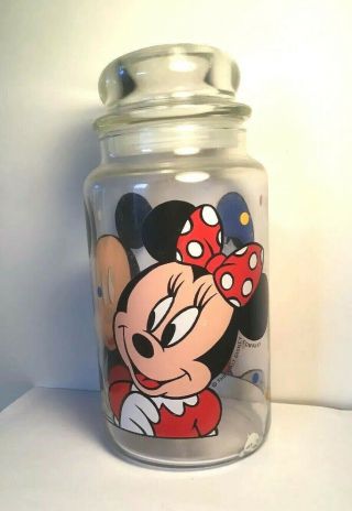 Disney Mickey Mouse Anchor Hocking Glass Jar canister Treat Cookies bathroom 2