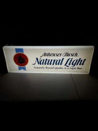 Vintage Anheuser - Busch Natural Light Beer Bar Sign.  Lights Up.  Man Cave Decor