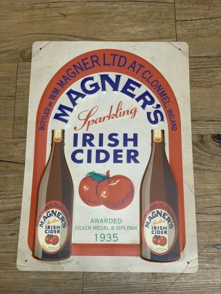 Magner’s Vintage Irish Apple Cider Tin Sign 16.  5” X 11.  5” Rare Htf