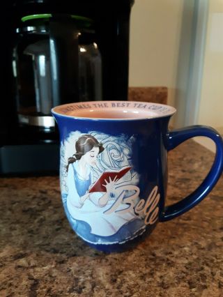 Disney Store Belle Beauty And The Beast Mug Stoneware Coffee Cup,  Blue/pink