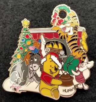 Happy Holidays Pooh,  Tigger,  Piglet & Eeyore Deck The Halls Disney Pin