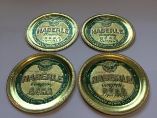 Set Of Four Vintage Haberle Congress Beer Light Ale Syracuse N.  Y.  Beer Coasters