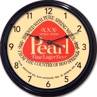 Pearl Brewing Co Beer Coaster San Antonio Tx St Joseph Mo Wall Clock Man Cave