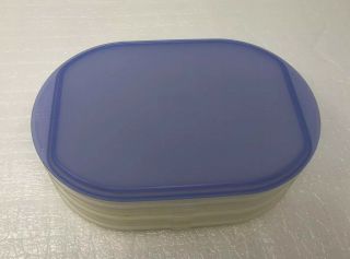 TUPPERWARE Fridge Stackables Deli Lunch Meat Cheese Keeper Sheer Stacking Trays 2