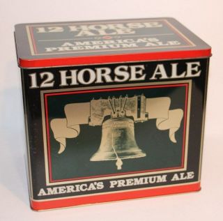 Vintage Genesee 12 Horse Ale 6 Pack Liberty Bell Metal Tin Box Advertising