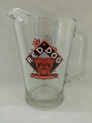Rare 1995 Red Dog Beer Plank Road Brewery Glass Pitcher Vintage Ur Your Own Dog