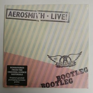 Aerosmith Live Bootleg 2 Lp Vinyl Remastered 2019 W/poster