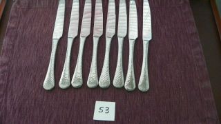 Set Of 8 Ginkgo Lafayette Hammered Dinner Knives