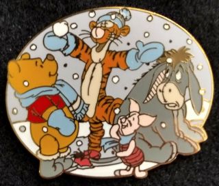 Pooh,  Tigger,  Piglet & Eeyore Seasons Series Winter In The Snow Disney Pin