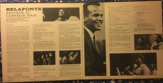 BELAFONTE Returns to Carnegie Hall 2 - LP RCA Living Stereo 1960 - NM 3