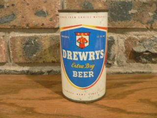 Vintage Drewrys Extra Dry Beer Blue Shield Mountie Can Flat Top Beer Can Ex Cond