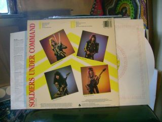 MINT/M - ORIG METAL 1985 LP STRYPER SOLDIERS UNDER COMMAND W/INSERTS WHITE VINYL 2