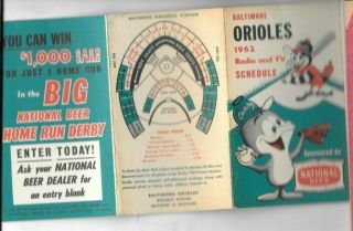 1962 Baltimore Orioles National Beer Schedule