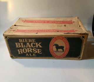 Old Waxed Cardboard Black Horse Ale Biere Brewery Box Montreal Canada Crate Beer