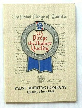 The Pabst Blue Ribbon Pledge Of Quality Booklet Breweriana Brewery Beer,  Others