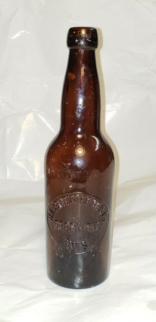 Antique Hagemeister Brewing Co.  Green Bay,  Wisconsin Blob Top Pint Beer Bottle