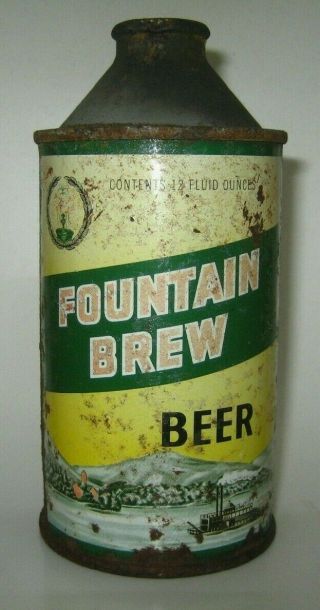 Old Fountain Brew Cone Top Beer Can Fountain City,  Wisconsin