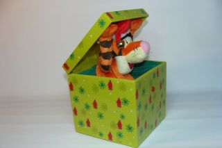 TIGGER in a Box Christmas Toy Present Gift Child Winnie the Pooh Gemmy; 2
