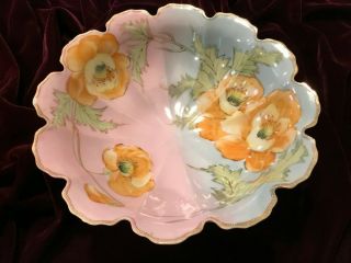 Hand Painted Floral Pattern Bowl Made By S & K,  Made In Japan,  China