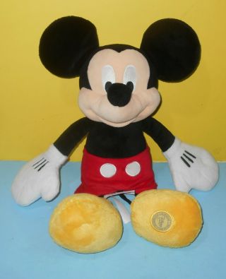 Disney Store Mickey Mouse Plush Toy Stuffed Animal Authentic 18 " W/ Sewn Foot