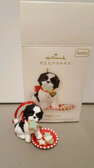 Hallmark Keepsake Ornament 2008 Puppy Love Shih Tzu 18th In Series Cookie Plate