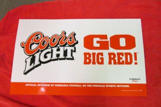 1999 Nos Coors Light Go Big Red Plastic Sign Omaha / Lincoln,  Ne.  - Football