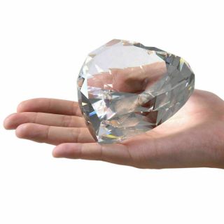 80mm Clear Heart Crystal Diamond Paperweight Wedding Anniversary Gift Decor