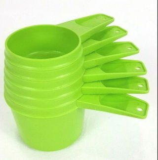 Vintage Tupperware Measuring Cup Set Apple Green Set Of 6 Complete Nesting