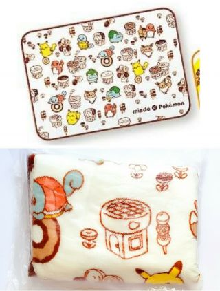 Japan Mister Donut Pokemon Winter Soft Blanket 70x100cm Authentic