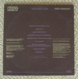 KISS Paul Stanley Solo LP Casablanca NBLP 7123 No Insert,  S&H 2